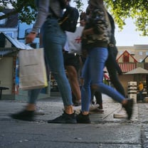 UK footfall remains down, but the decline is easing