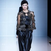 Giorgio Armani stages stellar show, disses wannabe designers and comments on Meloni